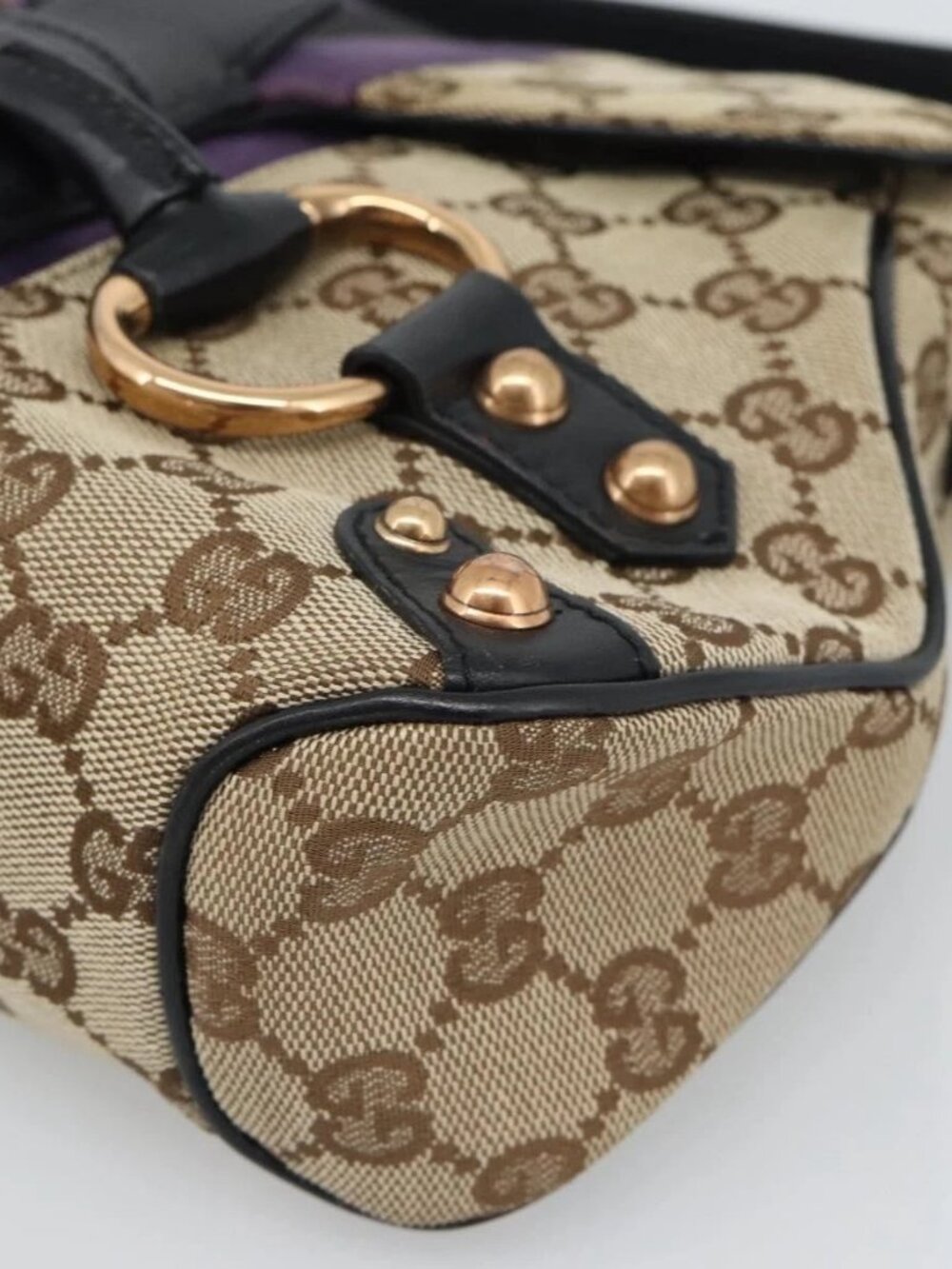 GUCCI GG Canvas Horsebit Shoulder Bag Beige 129699 Auth - Picture 13 of 16